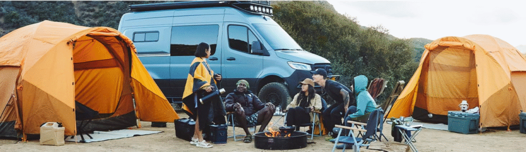 The North Face Wawona 6 Tent Fully Set Up with Rainfly at Campsite Family Camping Shelter Outdoor Gear